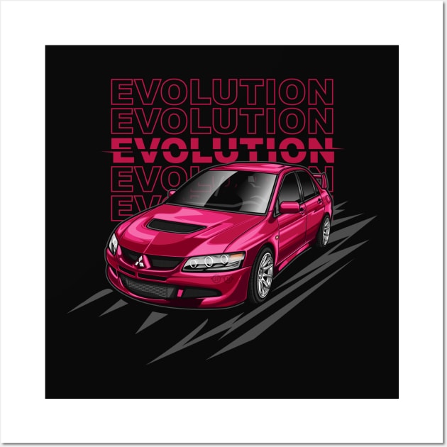 Lancer Evolution VIII Tuner (Super Maroon) Wall Art by Jiooji Project